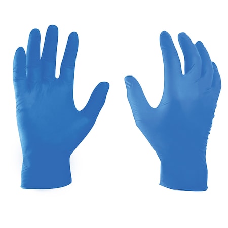 Ge Disposable Gloves, 6 mil Palm, Nitrile, Powder-Free, L, Blue GG610L